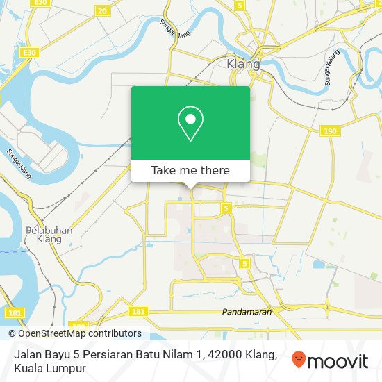 Peta Jalan Bayu 5 Persiaran Batu Nilam 1, 42000 Klang