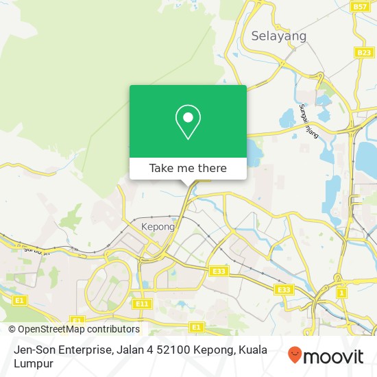 Peta Jen-Son Enterprise, Jalan 4 52100 Kepong