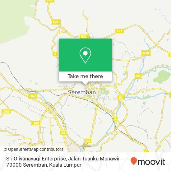 Sri Oliyanayagi Enterprise, Jalan Tuanku Munawir 70000 Seremban map