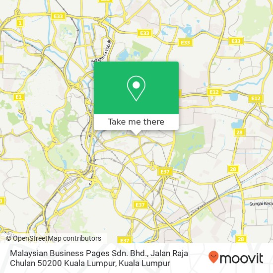Malaysian Business Pages Sdn. Bhd., Jalan Raja Chulan 50200 Kuala Lumpur map