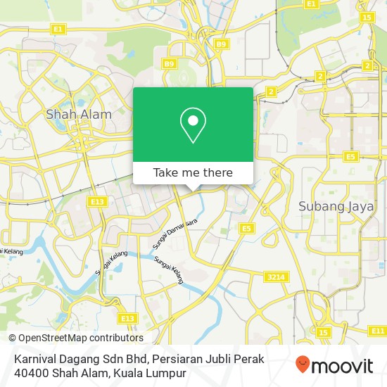 Peta Karnival Dagang Sdn Bhd, Persiaran Jubli Perak 40400 Shah Alam