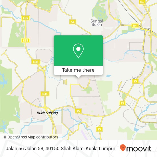 Peta Jalan 56 Jalan 58, 40150 Shah Alam