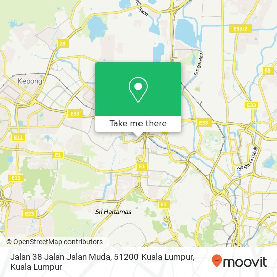 Peta Jalan 38 Jalan Jalan Muda, 51200 Kuala Lumpur