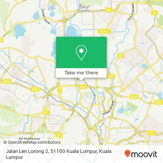 Peta Jalan Len Lorong 2, 51100 Kuala Lumpur