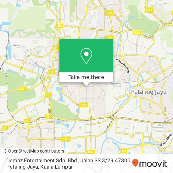 Demaz Entertaiment Sdn. Bhd., Jalan SS 3 / 29 47300 Petaling Jaya map