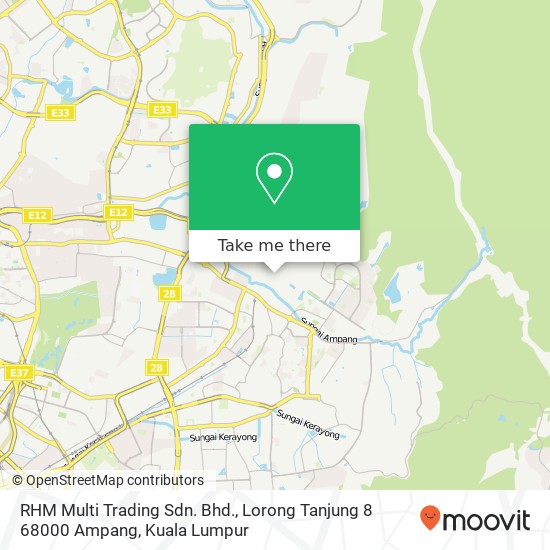 RHM Multi Trading Sdn. Bhd., Lorong Tanjung 8 68000 Ampang map