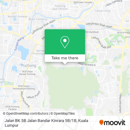 Peta Jalan BK 5B Jalan Bandar Kinrara 5B / 1B