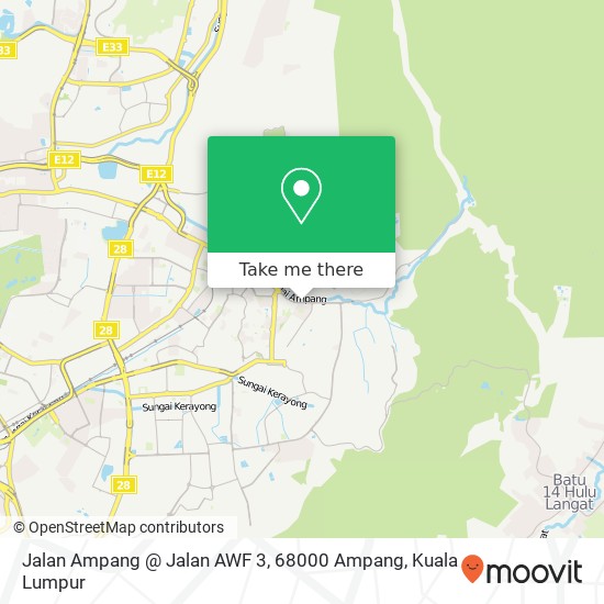 Peta Jalan Ampang @ Jalan AWF 3, 68000 Ampang