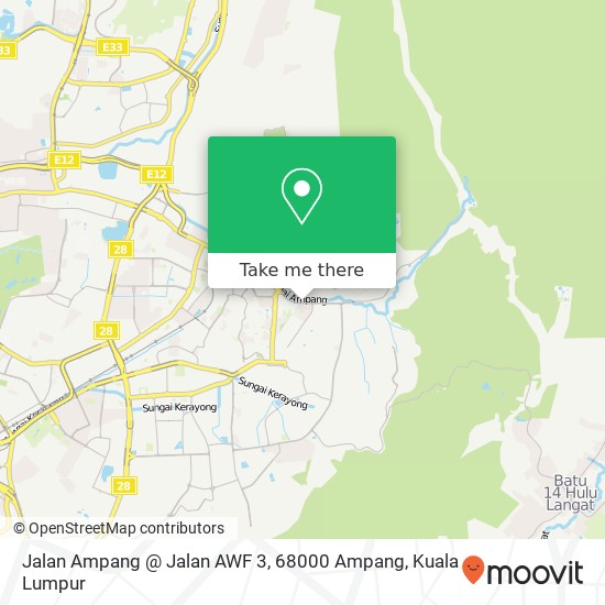 Jalan Ampang @ Jalan AWF 3, 68000 Ampang map