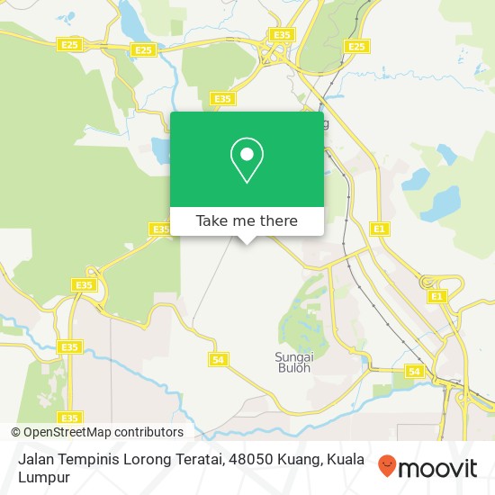 Peta Jalan Tempinis Lorong Teratai, 48050 Kuang