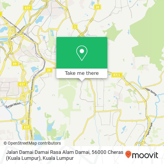 Peta Jalan Damai Damai Rasa Alam Damai, 56000 Cheras (Kuala Lumpur)
