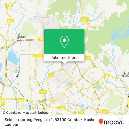 Peta Sekolah Lorong Penghulu 1, 53100 Gombak