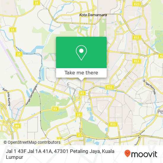 Peta Jal 1 43F Jal 1A 41A, 47301 Petaling Jaya