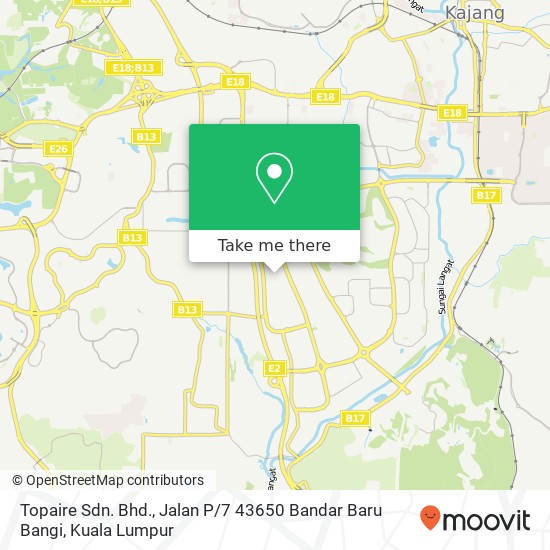 Topaire Sdn. Bhd., Jalan P / 7 43650 Bandar Baru Bangi map