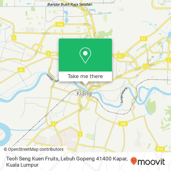 Teoh Seng Kuen Fruits, Lebuh Gopeng 41400 Kapar map