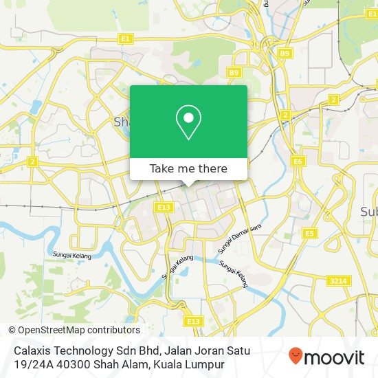 Calaxis Technology Sdn Bhd, Jalan Joran Satu 19 / 24A 40300 Shah Alam map