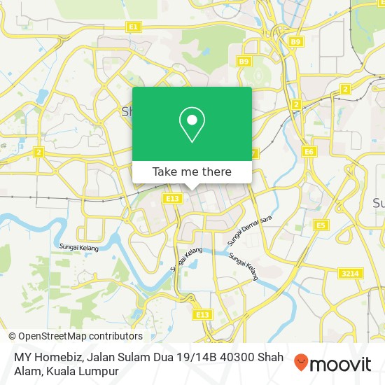 Peta MY Homebiz, Jalan Sulam Dua 19 / 14B 40300 Shah Alam