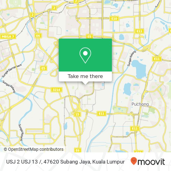 USJ 2 USJ 13 /, 47620 Subang Jaya map