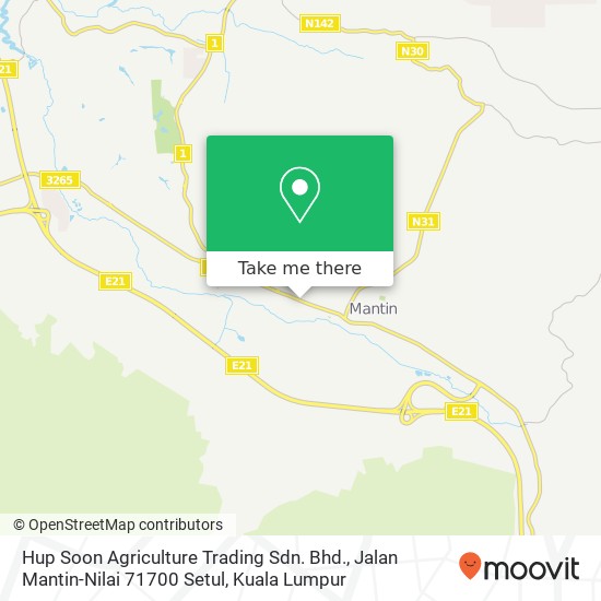 Peta Hup Soon Agriculture Trading Sdn. Bhd., Jalan Mantin-Nilai 71700 Setul