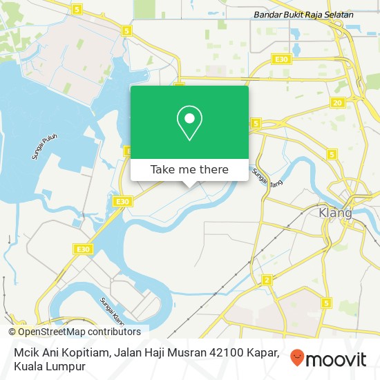 Mcik Ani Kopitiam, Jalan Haji Musran 42100 Kapar map
