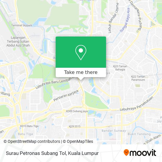 Surau Petronas Subang Tol map
