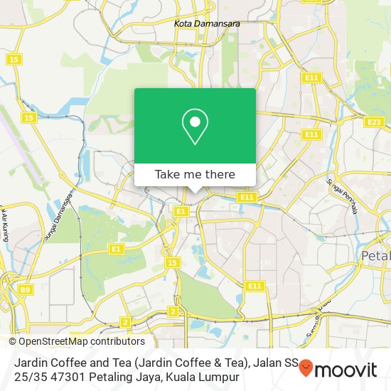 Jardin Coffee and Tea (Jardin Coffee & Tea), Jalan SS 25 / 35 47301 Petaling Jaya map