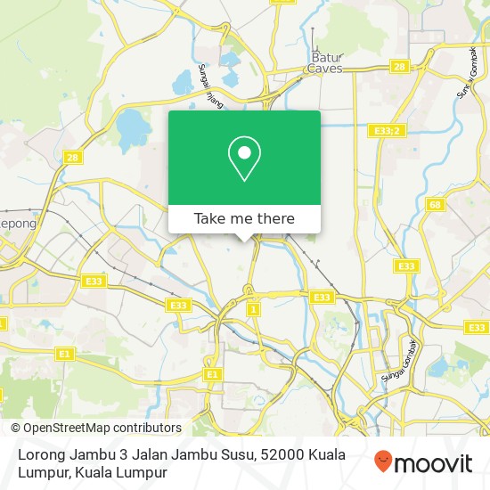 Peta Lorong Jambu 3 Jalan Jambu Susu, 52000 Kuala Lumpur