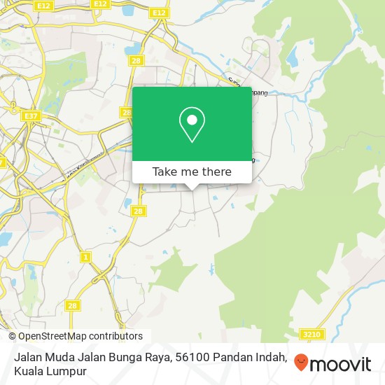 Peta Jalan Muda Jalan Bunga Raya, 56100 Pandan Indah