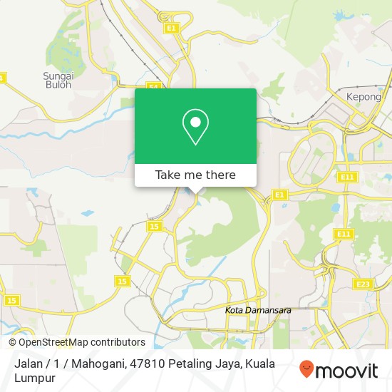 Peta Jalan / 1 / Mahogani, 47810 Petaling Jaya