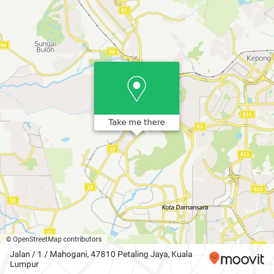 Peta Jalan / 1 / Mahogani, 47810 Petaling Jaya