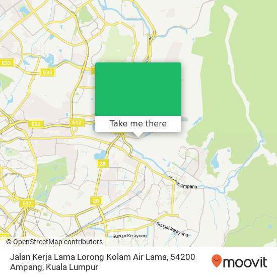 Jalan Kerja Lama Lorong Kolam Air Lama, 54200 Ampang map