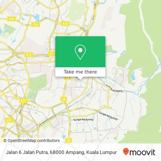 Peta Jalan 6 Jalan Putra, 68000 Ampang