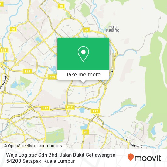 Peta Waja Logistic Sdn Bhd, Jalan Bukit Setiawangsa 54200 Setapak