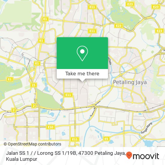 Peta Jalan SS 1 / / Lorong SS 1 / 19B, 47300 Petaling Jaya