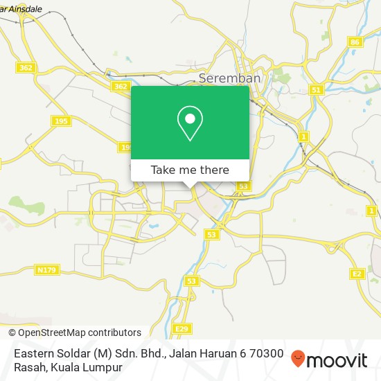 Peta Eastern Soldar (M) Sdn. Bhd., Jalan Haruan 6 70300 Rasah