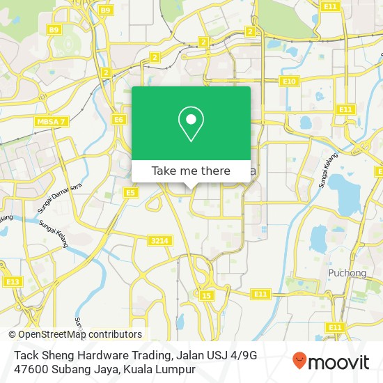 Tack Sheng Hardware Trading, Jalan USJ 4 / 9G 47600 Subang Jaya map