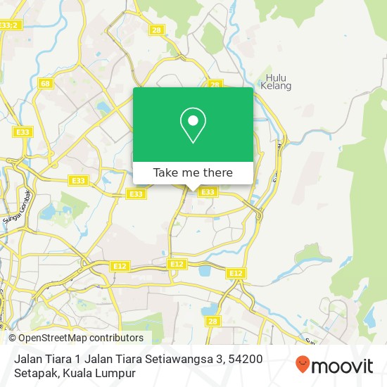 Peta Jalan Tiara 1 Jalan Tiara Setiawangsa 3, 54200 Setapak