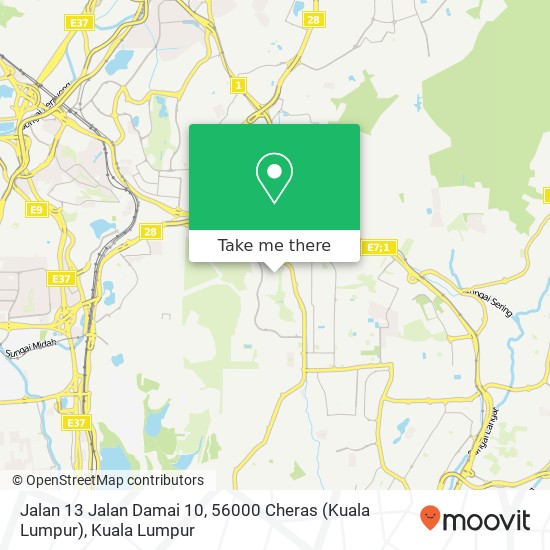 Peta Jalan 13 Jalan Damai 10, 56000 Cheras (Kuala Lumpur)