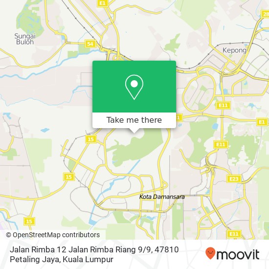 Peta Jalan Rimba 12 Jalan Rimba Riang 9 / 9, 47810 Petaling Jaya