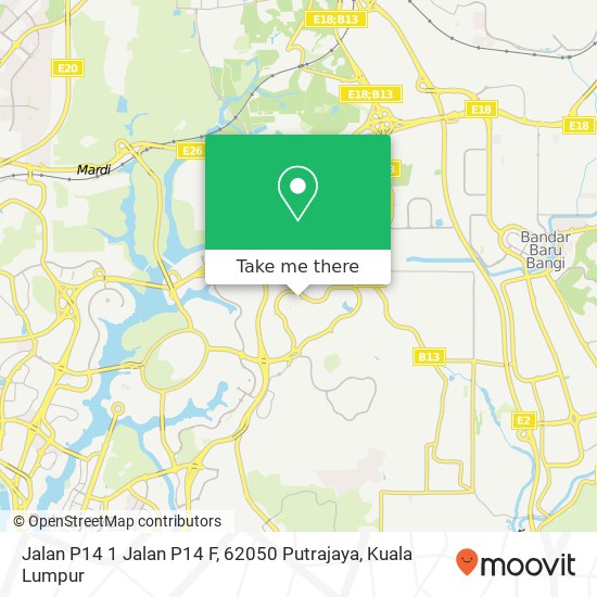 Peta Jalan P14 1 Jalan P14 F, 62050 Putrajaya