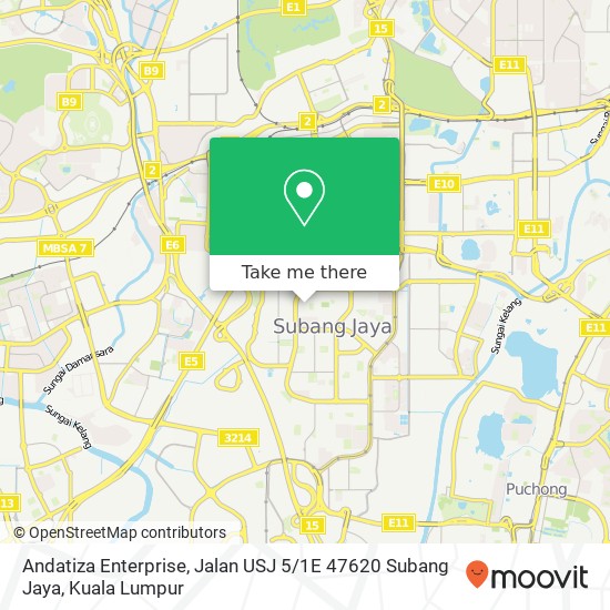 Andatiza Enterprise, Jalan USJ 5 / 1E 47620 Subang Jaya map