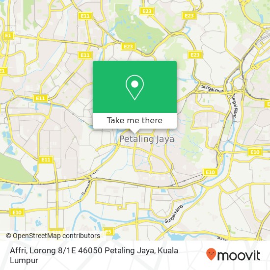 Peta Affri, Lorong 8 / 1E 46050 Petaling Jaya