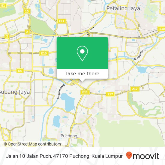 Peta Jalan 10 Jalan Puch, 47170 Puchong