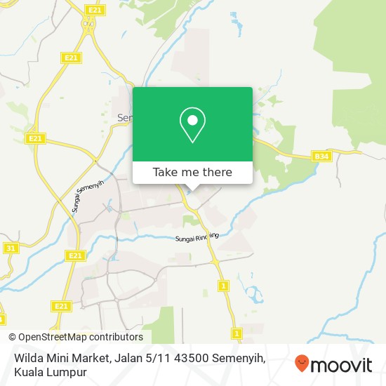 Wilda Mini Market, Jalan 5 / 11 43500 Semenyih map