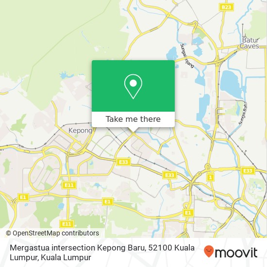 Mergastua intersection Kepong Baru, 52100 Kuala Lumpur map