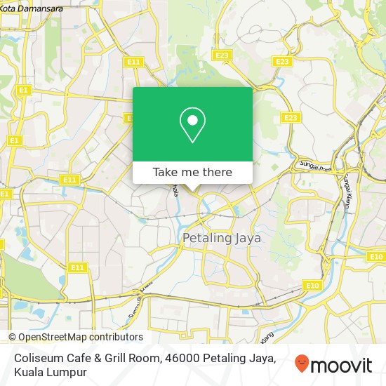 Coliseum Cafe & Grill Room, 46000 Petaling Jaya map