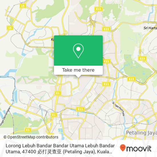 Lorong Lebuh Bandar Bandar Utama Lebuh Bandar Utama, 47400 必打灵查亚 (Petaling Jaya) map