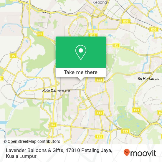 Lavender Balloons & Gifts, 47810 Petaling Jaya map