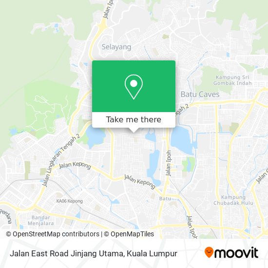 Jalan East Road Jinjang Utama map