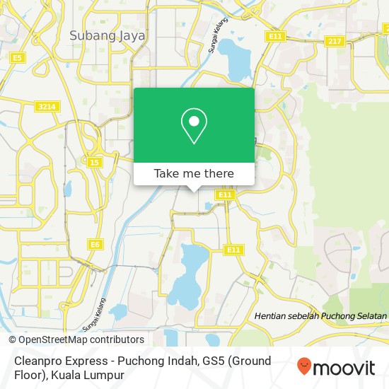 Peta Cleanpro Express - Puchong Indah, GS5 (Ground Floor)
